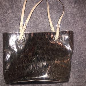 SILVER , METALLIC MIchael kors TOTE BAG